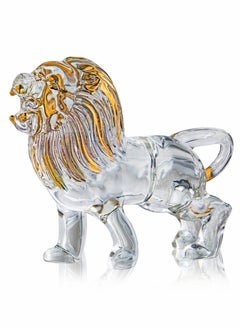 Excefore Crystal Lion Figurine Collectible Blown Painted Glass Art Wildlife Animal Sculpture Ornament Handmade Crystal Paperweight Gifts  - Image 1