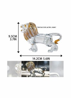 Excefore Crystal Lion Figurine Collectible Blown Painted Glass Art Wildlife Animal Sculpture Ornament Handmade Crystal Paperweight Gifts  - Image 2