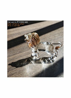 Excefore Crystal Lion Figurine Collectible Blown Painted Glass Art Wildlife Animal Sculpture Ornament Handmade Crystal Paperweight Gifts  - Image 3