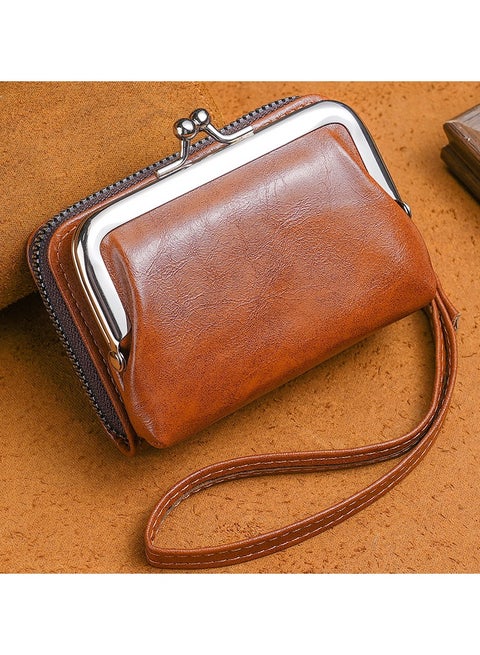 Ladies Coin Purse With Zipper and Kiss Lock Womens Wallet