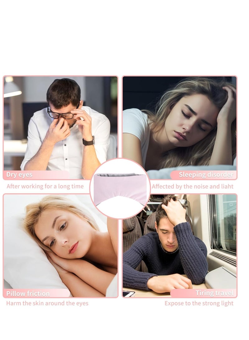 KASTWAVE قناع النوم، قناع العين للنوم مع رأس قابل للتعديل، سماعات للأذن للنوم للرجال والنساء، 2 في 1 قناع الأذن وقناع العيون، غطاء عين مزدوج الجوانب ناعم لجميع الفصول للنائمين على الجانب (أسود) - Image 2