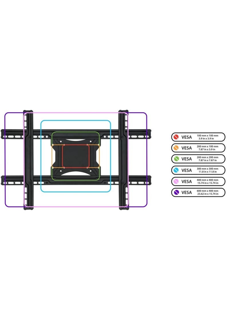 Generic - Full Motion Articulating TV Wall Mount for 32"-70" Plasma, LED, LCD Screens - Supports Up to 100 lbs, VESA 600x400, Tilt, Swivel, Extend, Compress - Image 1
