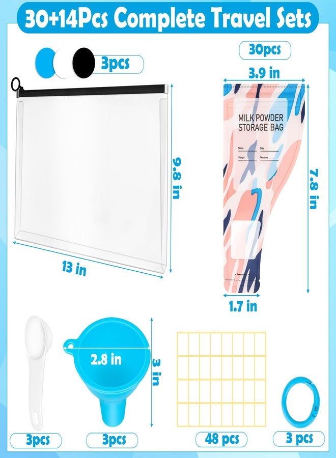 Pletpet 30+14Pcs Protein Powder Travel Container Set, Travel Protein Powder Containers Set Portable Meal Prep & Fitness Supplement Organizer Kit - Image 2