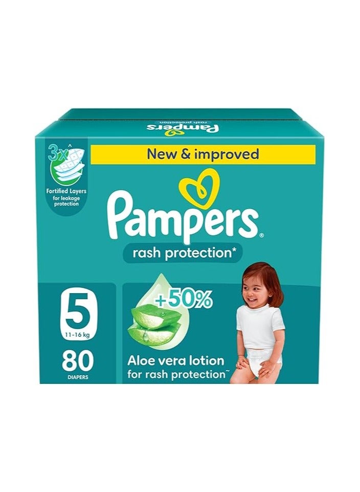 حفاضات أطفال، الحجم 5، 11-16 كجم، 80 قطعة