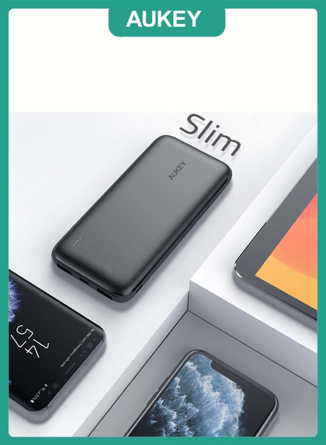 Aukey 10000 mAh Power Bank 20W PD & USB-C Black - Image 3