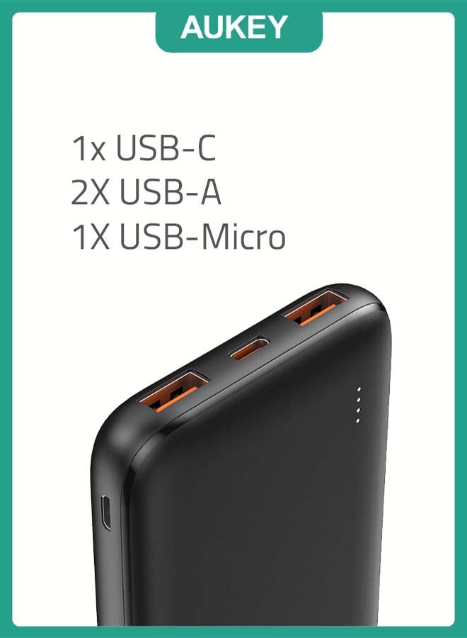 Aukey 10000 mAh Power Bank 20W PD & USB-C Black - Image 2