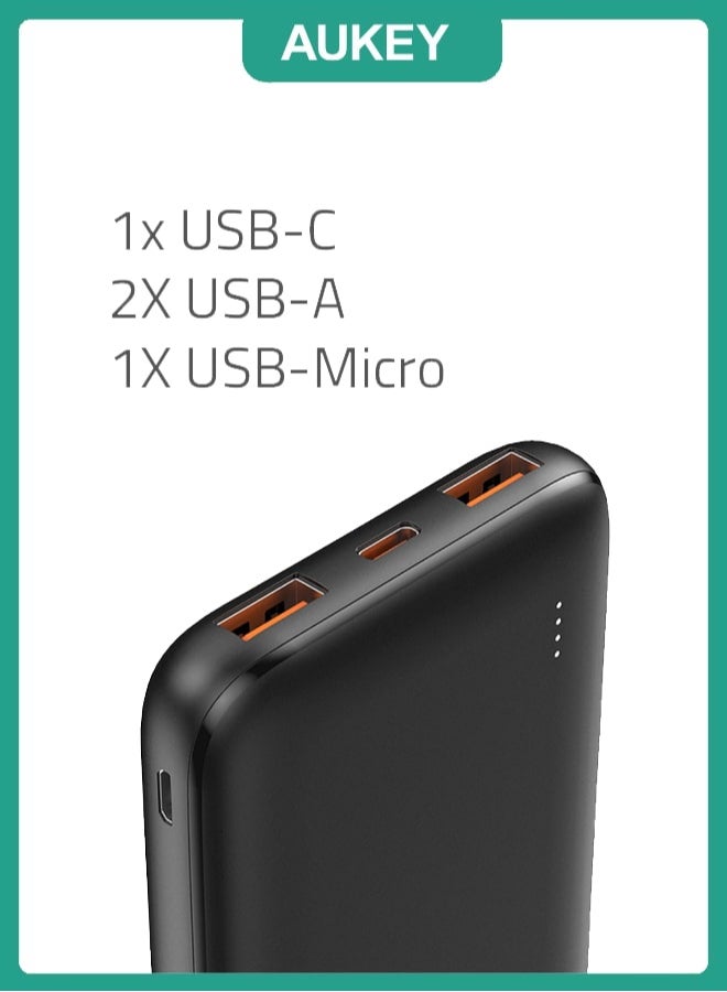Aukey 10000 mAh Power Bank 20W PD & USB-C Black - Image 5