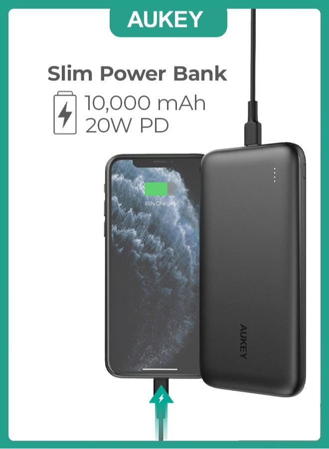 Aukey 10000 mAh Power Bank 20W PD & USB-C Black - Image 4