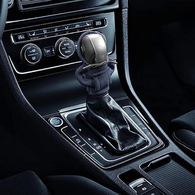 ريحني غطاء مقبض ناقل الحركة لسيارة كاستويف، سترة بأسلوب سويتشيرت ناقل حركة بغطاء رأس 2 قطعة بلونين لمعظم السيارات، ديكور داخلي أنيق - Image 4
