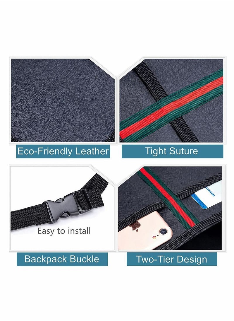 Y&D - Car Back Seat Organizer, Premium PU Leather Front-Backseat Ultra-Durable Foldable Multi-Function - Universal Hanging Organizer for Kids & Adults - Image 1