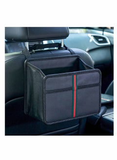 Car Back Seat Organizer, Premium PU Leather Front-Backseat Ultra-Durable Foldable Multi-Function - Universal Hanging Organizer for Kids & Adults