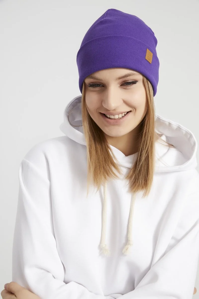 بوتيكجيز Women's Young Girls' Trendy Purple Hat Beret - Sport, Comfortable, 100% Cotton, Handmade, Local Production Quality