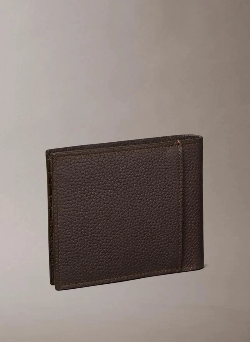 Calvin Klein CK Dark Brown Foil Embossed Logo Bifold Wallet for Men | Best Price UAE