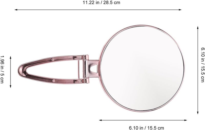 Uonlytech Double-Sided 3X Magnifying Makeup Mirror Handheld Foldable Rose Gold Compact Vanity Mirror for Travel and Daily Use - Image 2