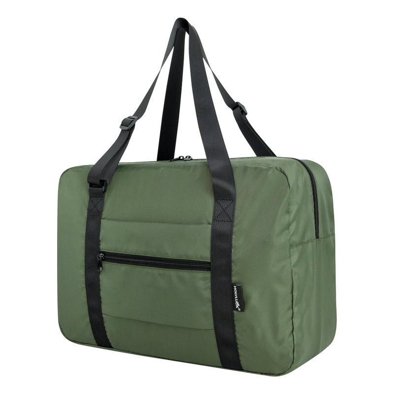 HOLYLUCK Small Duffle Bag for Men Women Mini Gym Bag Foldable Travel Tote Carry On Luggage with Trolley Sleeve Army Green - Image 2