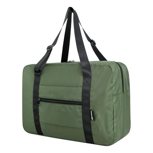 HOLYLUCK Small Duffle Bag for Men Women Mini Gym Bag Foldable Travel Tote Carry On Luggage with Trolley Sleeve Army Green - Image 1