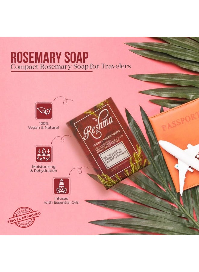 Reshma Beauty Reshma Beauty Travel Size Rosemary Soap Infused with Rosemary and Olive Oil, Face & Body Soap Bar, Bath Soap, Suitable for Normal to Dry Skin, Calming & Rejuvenating, TSA Approved, 1.76 oz, Pack of 1  - Image 4