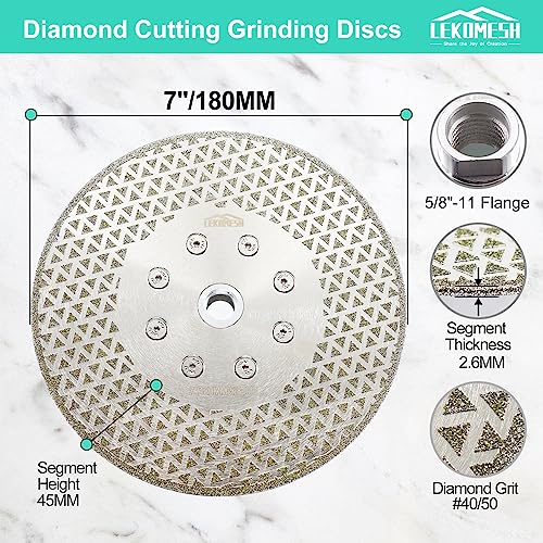 LEKOMESH Tile Blade 7180mm Diamond Saw Blade for Cutting and Grinding Granite Marble Ceramic Porcelain Tile with 5811 Flange - Image 3