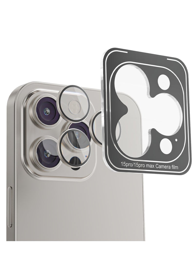 Mezone Camera Lens Protector for iPhone 16 Pro/iPhone 16 Pro Max 3pcs Individual Lens Protectors 9H Hardness Anti-Scratch, Strong Absorption & Built to Resist Damage, Natural Titanium  - Image 1