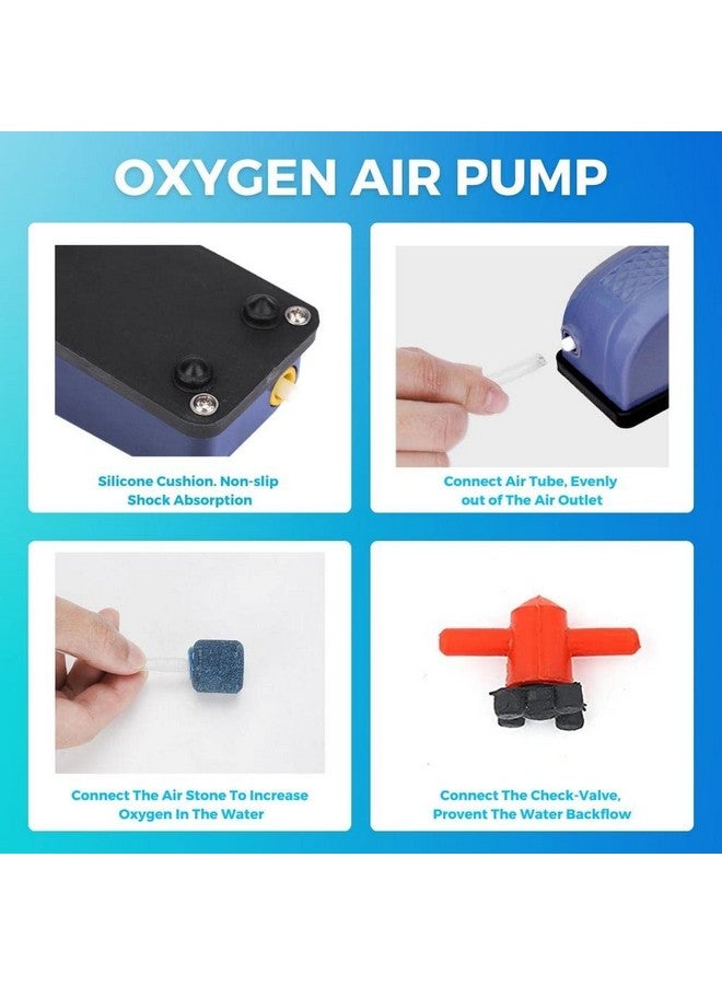 BURAQ Basic Aquarium Oxygen Air Pump Motor Beginner Kit Set For Fish Tanks, 100 Liters_Per_Hour (Basic | Advance | Pro | Complete) - Image 3