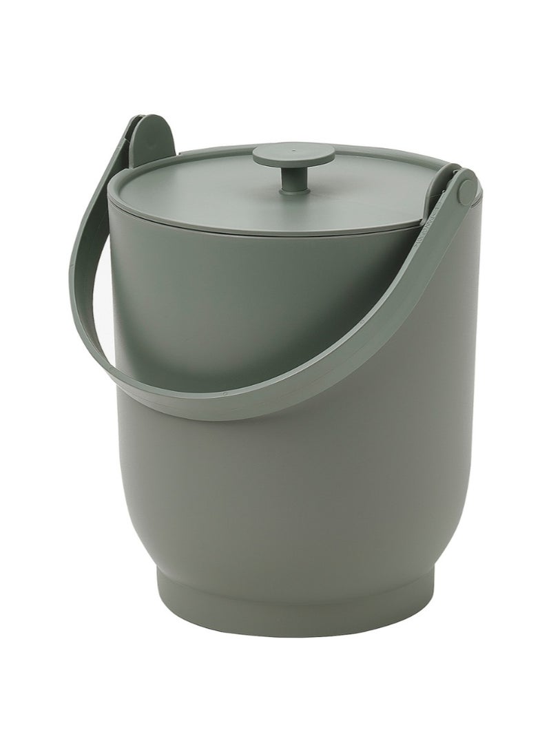 Bin with Lid for Organic Waste Greyish Green - Image 1
