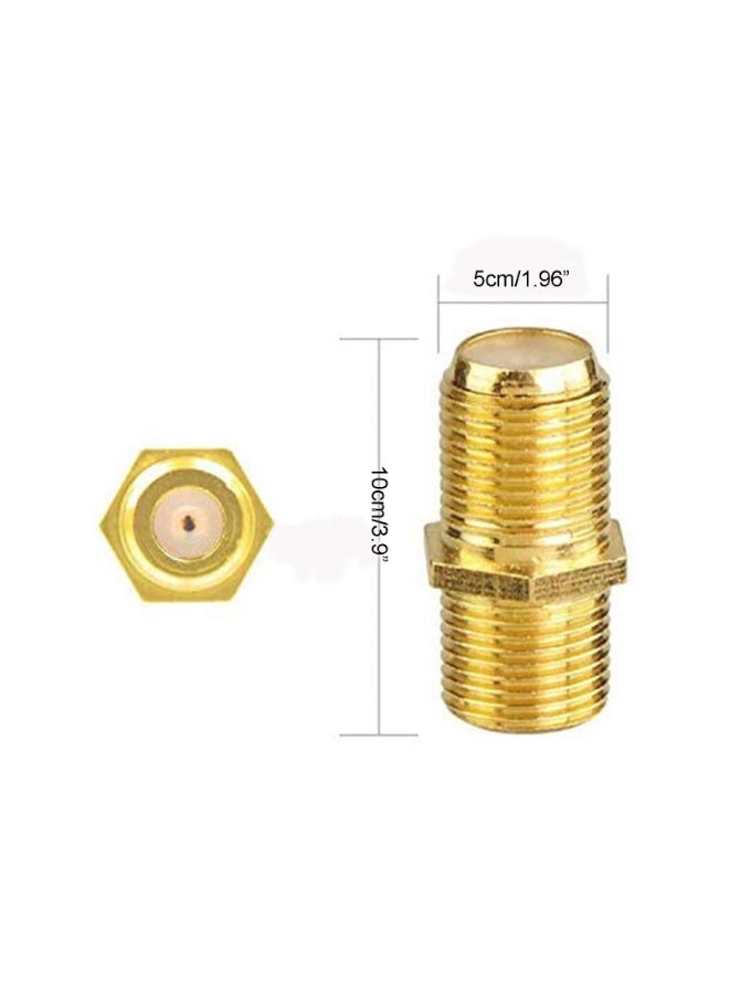 5-Pack Coaxial Cable Connector, RG6 F-Type Female to Female Zinc Alloy Coupler, Gold Plated for TV, Satellite, CCTV, Antenna & Coaxial Cable Extensions - Image 2