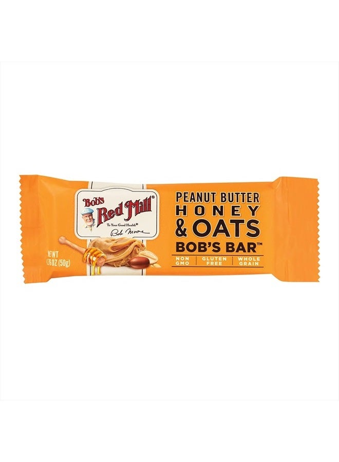 Bobs red mill Peanut Butter Honey & Oats Snack Bar – 1.76 Ounce (Pack of 1) - Gluten Free, Non-GMO, Whole Grain  - Image 1