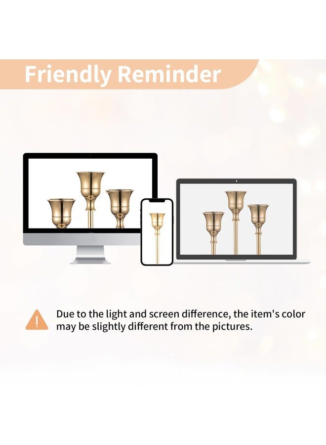 NUPTIO Candlestick Candle Holders 15 Pcs Candle Stick Holder Gold Taper Candle Holder Candle Stand for Wedding Party Thanksgiving Halloween Birthday Mantel Baby Shower Table Centerpieces Decor - Image 5