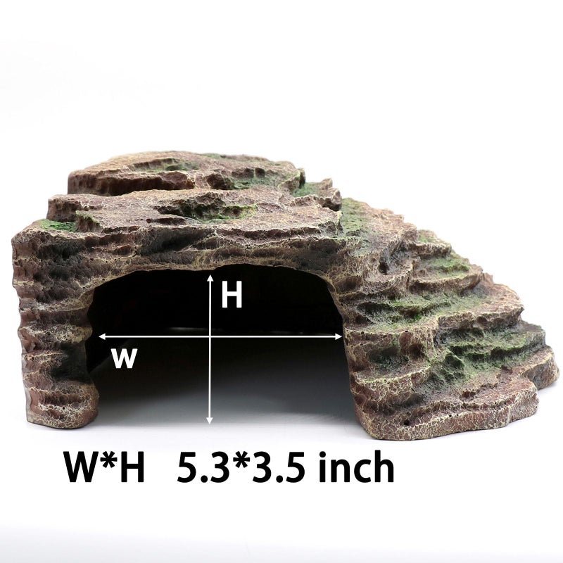 relaqcc Large Reptile Hide Shale Scape Step Ledge, Reptile Cave Hideout, Bearded Dragons Accessories, Basking Rocks for Bearded Dragons - Image 2