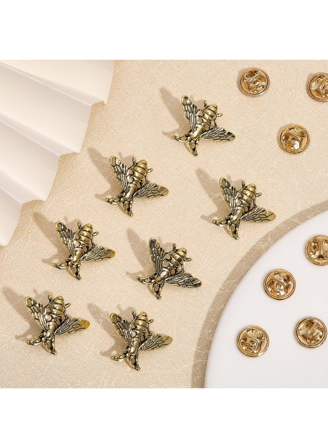 تشجكرافت 12 قطعة من دبابيس ياقة النحل المصنوعة من سبيكة معدنية لتزيين الملابس وحقيبة الظهر والحفلات والذكرى السنوية والهدايا، ذهبية اللون 26X20X3 مم - Image 3
