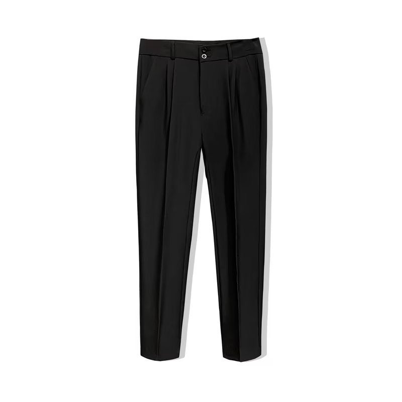 Mens Casual Black Slack Straight-Leg Black - Image 1