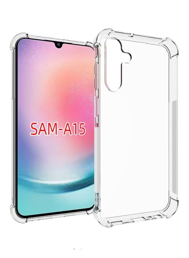 Samsung Galaxy A15 phone case, ultra-thin flexible TPU safety airbag bumper shock absorber rubber soft silicone phone case cover, suitable for Samsung Galaxy Al5 (transparent) - Image 4