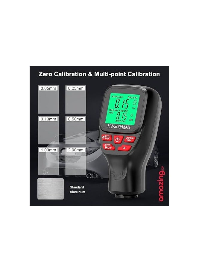 amazing.EGP HW300-MAX Digital Paint Thickness Gauge, Automotive Paint and Metal Tester, Range 0-2000µm - Image 5