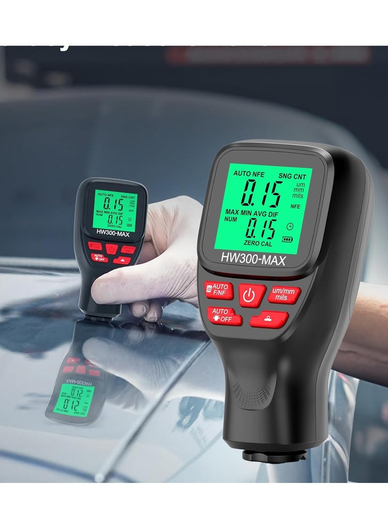 amazing.EGP HW300-MAX Digital Paint Thickness Gauge, Automotive Paint and Metal Tester, Range 0-2000µm - Image 1