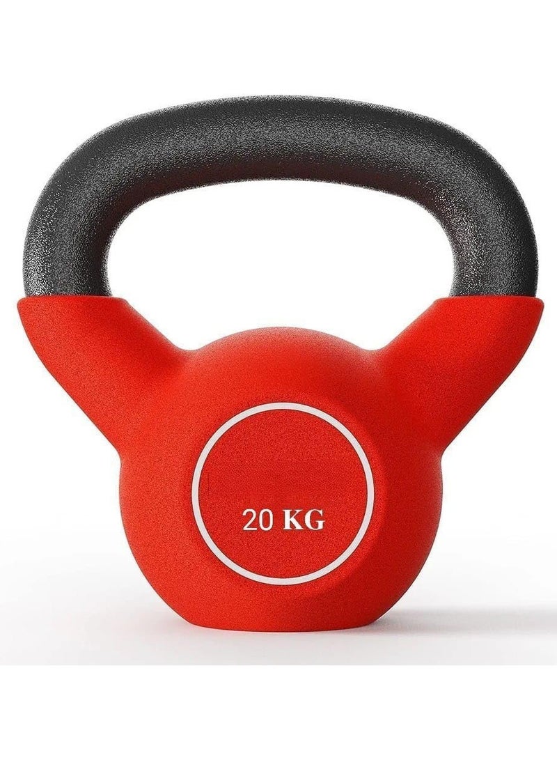 Proxima Health & Fitness 20Kg Neoprene Coated Kettlebell - Red | Powder Coated Cast Iron Kettlebell for Strength Training, CrossFit, Fat Loss, Core & Home Workouts | Compact and Comfortable Grip - Image 1