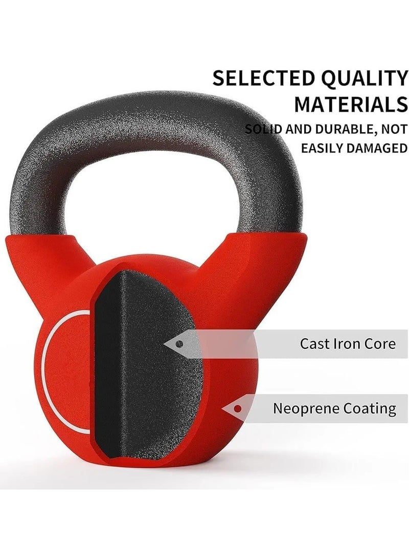 Proxima Health & Fitness 20Kg Neoprene Coated Kettlebell - Red | Powder Coated Cast Iron Kettlebell for Strength Training, CrossFit, Fat Loss, Core & Home Workouts | Compact and Comfortable Grip - Image 5