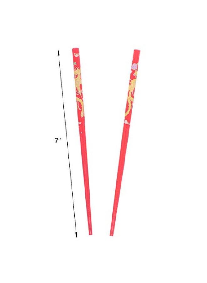 Motique Accessories Set Of Wooden Hair Sticks With Chinese Dragon Chopsticks Red  - Image 3