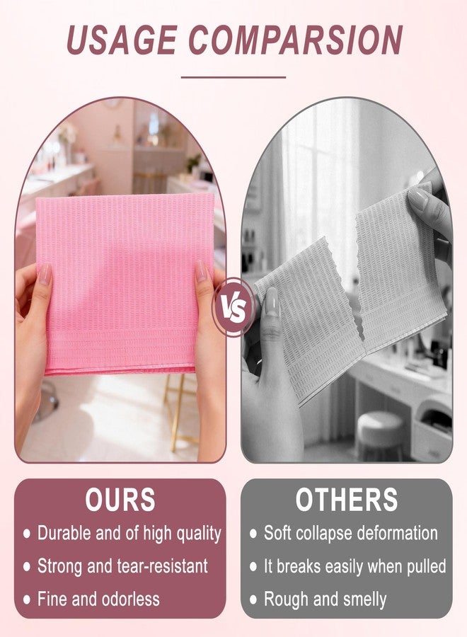 BONXAXK 40pcs Disposable Nail Mats, Nail Desk Protection, Desk Accessories For Manicure Pedicure, Waterproof Easy To Clean Versatile For, Salon Nails & Home Diy Nail Art Supplies, 13"X18"Pink - Image 5