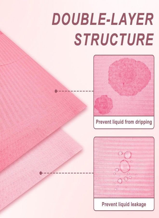 BONXAXK 40pcs Disposable Nail Mats, Nail Desk Protection, Desk Accessories For Manicure Pedicure, Waterproof Easy To Clean Versatile For, Salon Nails & Home Diy Nail Art Supplies, 13"X18"Pink - Image 3