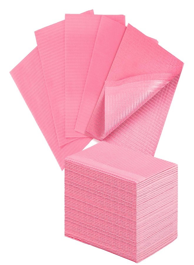 BONXAXK 40pcs Disposable Nail Mats, Nail Desk Protection, Desk Accessories For Manicure Pedicure, Waterproof Easy To Clean Versatile For, Salon Nails & Home Diy Nail Art Supplies, 13"X18"Pink - Image 1