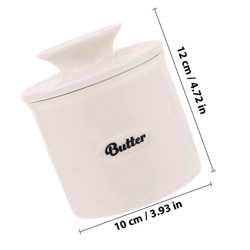 White Ceramic Butter Dish With Lid Large Capacity Refrigerator And Home Use - Image 3