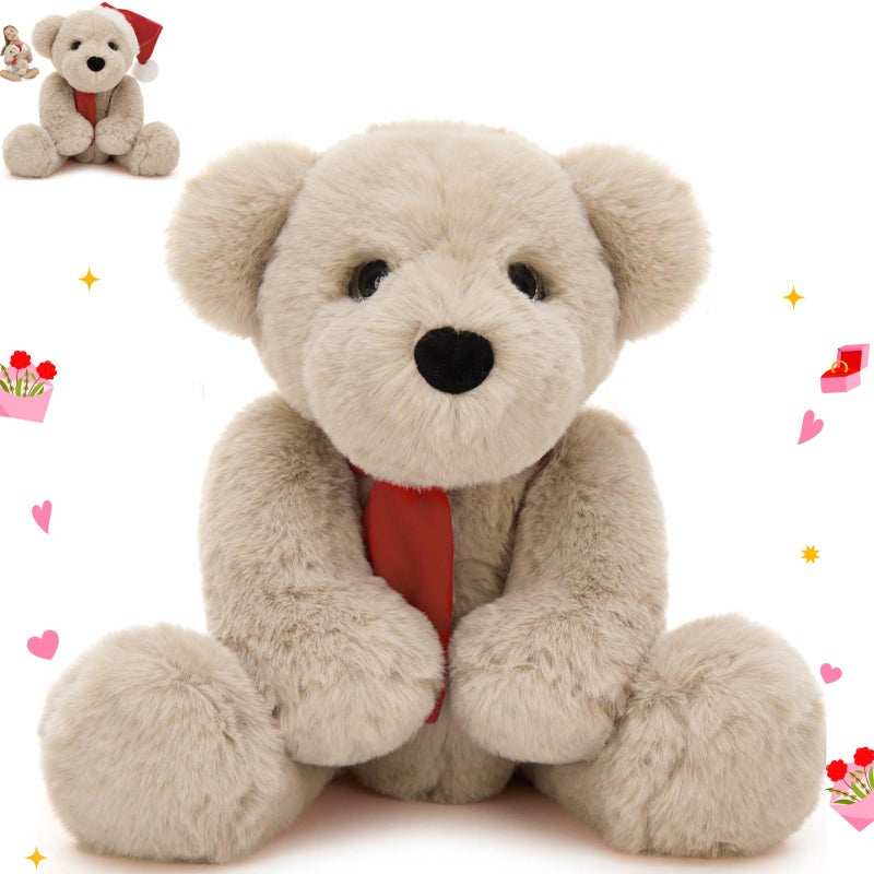 MorisMos Teddy Bear Stuffed Animal 14 Christmas Teddy Bear 2025 with Santa Hat Scarf 180 Joints Posed Plush Toy Soft Stuffed Christmas Toys for Kid Girl Boy Max Decoration Birthday Gift Brown - Image 3