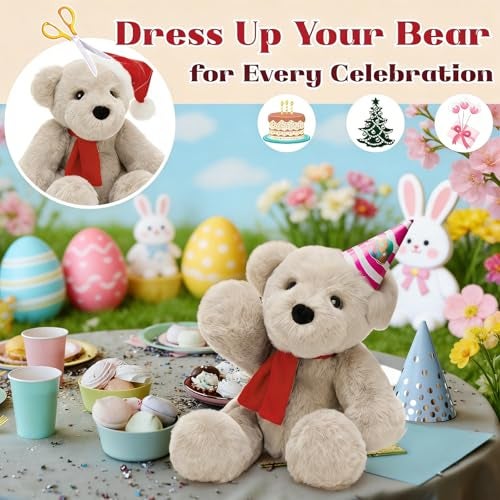 MorisMos Teddy Bear Stuffed Animal 14 Christmas Teddy Bear 2025 with Santa Hat Scarf 180 Joints Posed Plush Toy Soft Stuffed Christmas Toys for Kid Girl Boy Max Decoration Birthday Gift Brown - Image 5