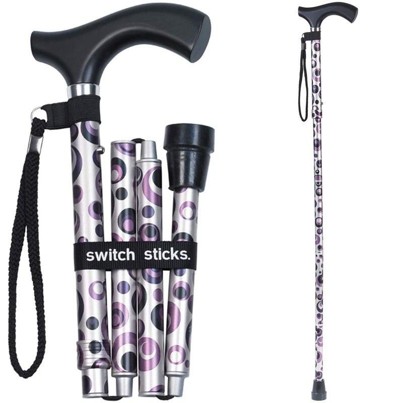Switch Sticks Walking Cane for Men or Women, Foldable and Adjustable from 32-37 Inches, FSA and HSA Eligible, Storm - Image 1
