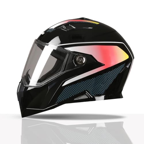 TVS Racing Anti Matter FullFace Helmet for Bike & Motorcycle Riders-DOT & ISI Certified-Lightweight ABS Shell, UV Resistant-Ventilated Comfort Liner,Quick-Release Visor &Chin Strap(Glossy Black Red/L) - Image 1