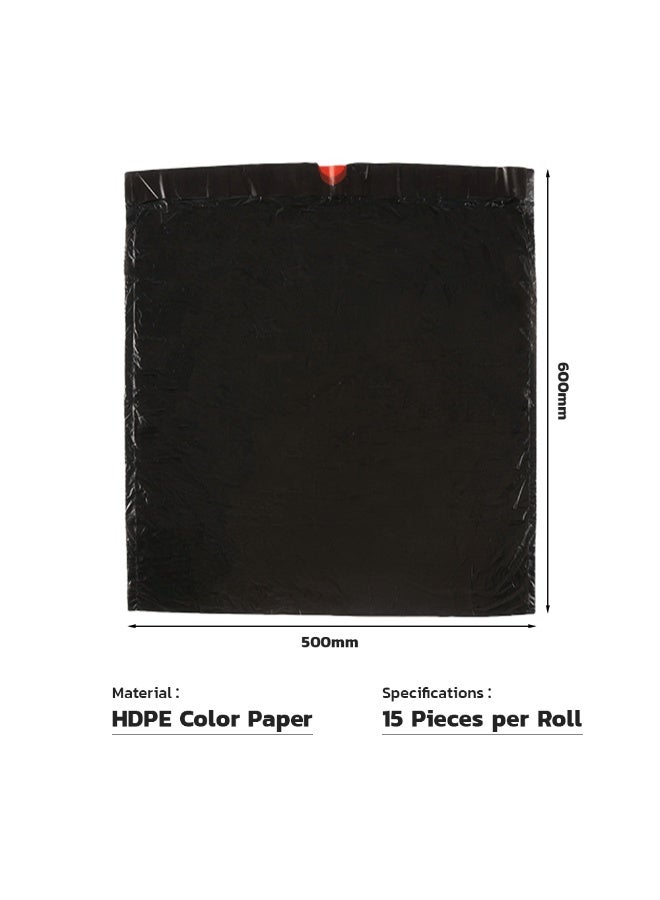 Vmax Drawstring Trash Bags(15*5PCS), Leak Lock, Tear Resistant, 9 Micron Thick, Recycled Black Garbage Bags,500 x 600 mm, - Image 4