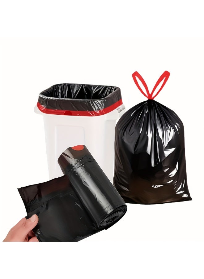 في ماكس 5 لفات × 15 كيسًا / أكياس قمامة سوداء سميكة ومتينة بتصميم رباط سحب، محمولة وسهلة الحمل، مناسبة لمعالجة مخلفات الحيوانات الأليفة، للمطابخ والحمّامات وغرف النوم وغرف المعيشة، لتنظيم المنزل، تصميم أنيق، إغلاق برباط سحب - Image 2