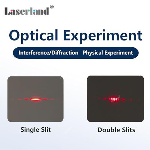 Laserlands Young's Double-Slit Experiment, Single Slit, with Holder Observation Board Red Light Source, Optics Elements, Optical Physical Experiment Kit, Interference Diffraction Grating Sheet 50 * 50mm - Image 3