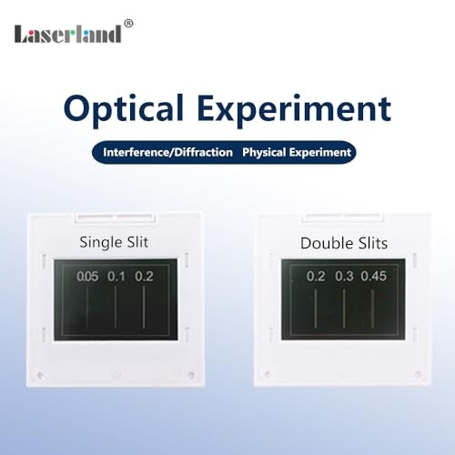 Laserlands Young's Double-Slit Experiment, Single Slit, with Holder Observation Board Red Light Source, Optics Elements, Optical Physical Experiment Kit, Interference Diffraction Grating Sheet 50 * 50mm - Image 2