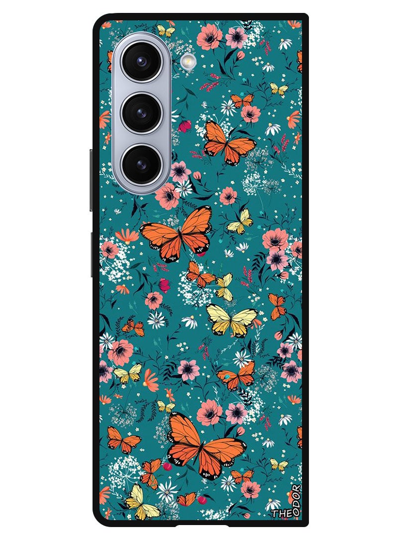 Theodor Protective Case Anti Scratch Shock Proof Bumper Cover For Samsung Galaxy Z Fold 6 Butt Flowers - Image 1